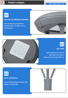 50W LED Post Top Lamp για την Ευρώπη τύπου Villa Garden με 3/5 και 4000K θερμοκρασία χρώματος