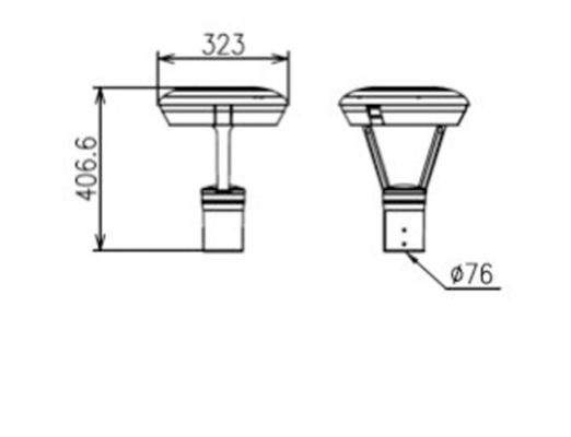 50W LED Post Top Lamp για την Ευρώπη τύπου Villa Garden με 3/5 και 4000K θερμοκρασία χρώματος